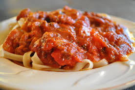 homemade spaghetti sauce in the