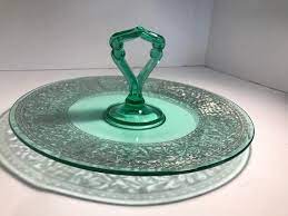 Vintage Green Depression Glass With