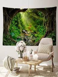 1pc Stream Forest Tapestry Wall Hanging