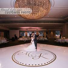 wedding dance floor circle monogram