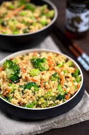 cauliflower rice stir fry bowl veggie
