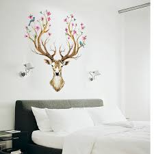 colourful deer head wall stickers for