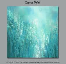 Teal Wall Art Abstract Painting