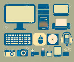 Icons With A Computer And Electronics Theme