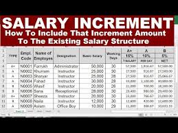 salary increment sheet format in excel
