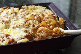 ziti cerole with ground beef and