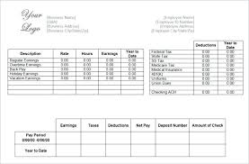 Pay Stub Template Fake Free Example Of Calculator Excel