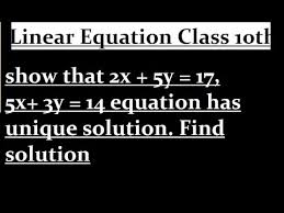 2x 5y 17 5x 3y 14 Equation