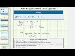 Linear Equations With No Solutions Or