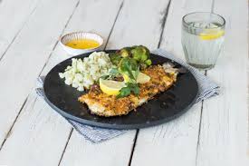 panko crusted trout with lemon er