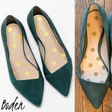 Boden Patti Pointed Flats In Green Suede