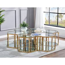 Modular Geometry Glass Coffee Table