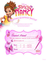 Fancy Nancy Sleepover Invitations Disney Family