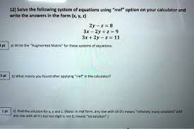 Rref Option On Your Calculator