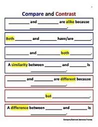 EXAMPLE  jpg Pinterest Teaching Children to Compare   Contrast