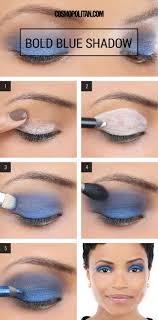 what you will need eye primer blue eyeshadow in 2 shades a lighter and a darker one blue eye pencil white eye pencil blending brush