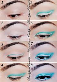 gorgeous blue winged eye makeup