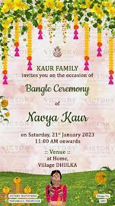 bangle ceremony invitation card