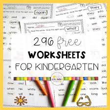 296 free worksheets for kindergarten