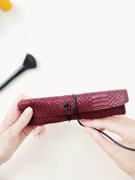 makeup bag made from real leather and
