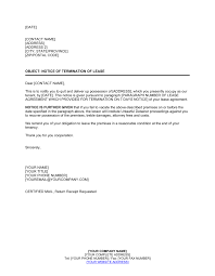 landlord notice of termination of lease