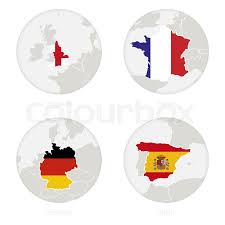 Their clash in group f at euro 2020 is one the standout. England France Germany Spain Map Stock Vector Colourbox