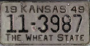 File:Kansas 1949 license plate - 11-3987.jpg - Wikipedia