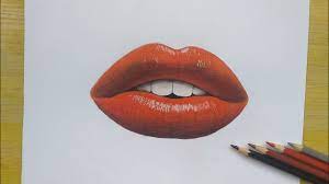 how to draw realistic lips using
