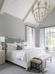bedroom with vaulted ceilings