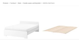 Ikea Queen Bed White Askvoll Malm