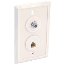 Phone And Cable Combo Wall Plate White