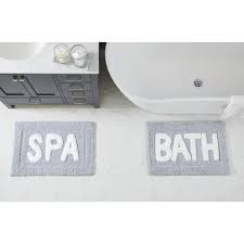 typography gray microfiber bath rugs