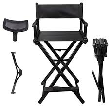black s folding makeup chair for