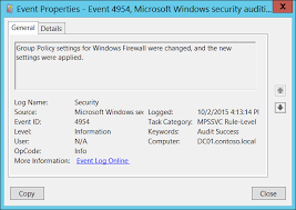 4954 S Windows Firewall Group Policy Settings Have Changed