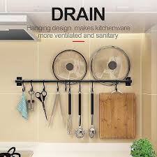 Kitchen Hanging Rack With Hooks Wall