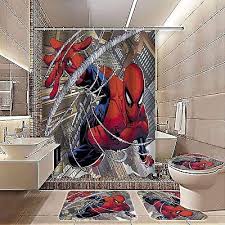 Spiderman 4pcs Bathroom Rugs Shower