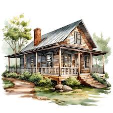 Watercolor Dogtrot House Capturing