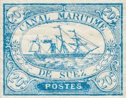 The modern suez canal that was built in the 19th century connects the red sea with the mediterranean in egypt. Sello Del Canal De Suez Suez Stamp Philately