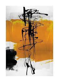 yellow abstract no1 poster oil