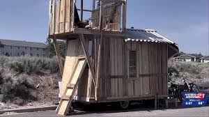 two story structure built on wheels