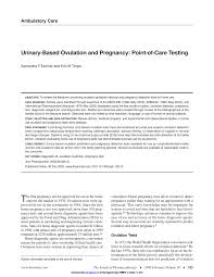 Pdf Urinary Based Ovulation And Pregnancy Point Of Care