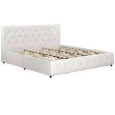 King Dalia Faux Leather Upholstered Bed