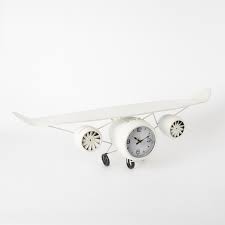 alma metal airplane shaped wall clock