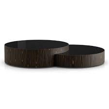 wood round nesting coffee table