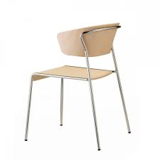 Design stuhl mit bequemer sitzschale und modischem stoffbezug. Stuhl Esche Verchromt Stuhl Holz Sitzschale Stapelbar Sitzhohe 46 Cm