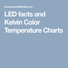 Led Facts And Kelvin Color Temperature Charts Lux