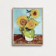 Three Sunflowers Van Gogh Print Oil