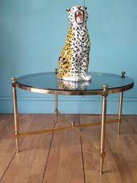 English Round Brass Coffee Table 1960s
