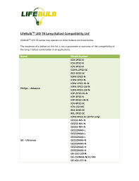Ballast Compatibility Chart Manualzz Com