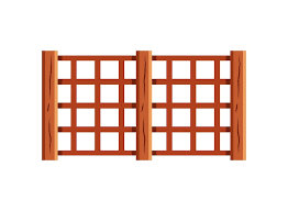 Garden Wooden Fence Border Icon Isolated